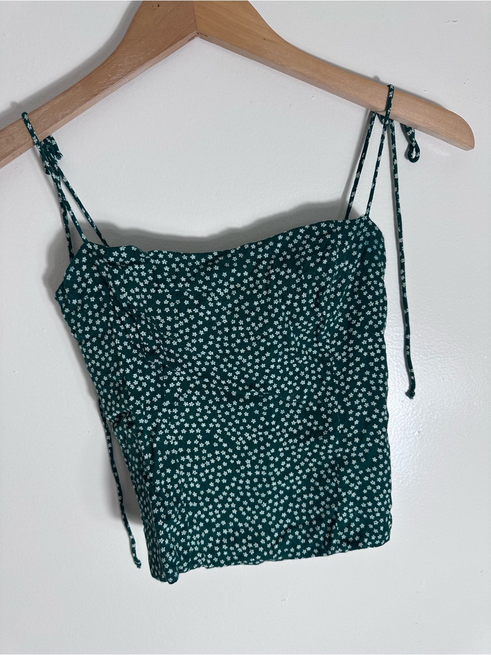 Reformation Cosmo Cami Top Green Floral Tie-Strap Cami Top